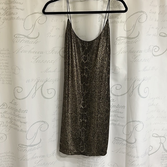 Alice + Olivia Metallic Snake Print Body-con Mini Dress - Picture 3 of 6